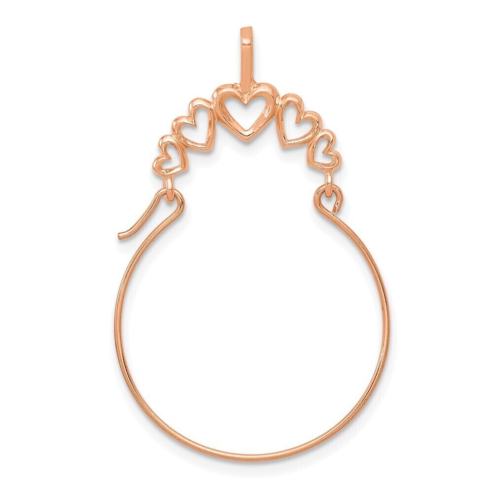 Million Charms 14k Rose Gold Polished 5-Heart Charm Holder Pendant